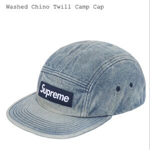 NEW Supreme Denim Washed Chino Twill Camp Cap